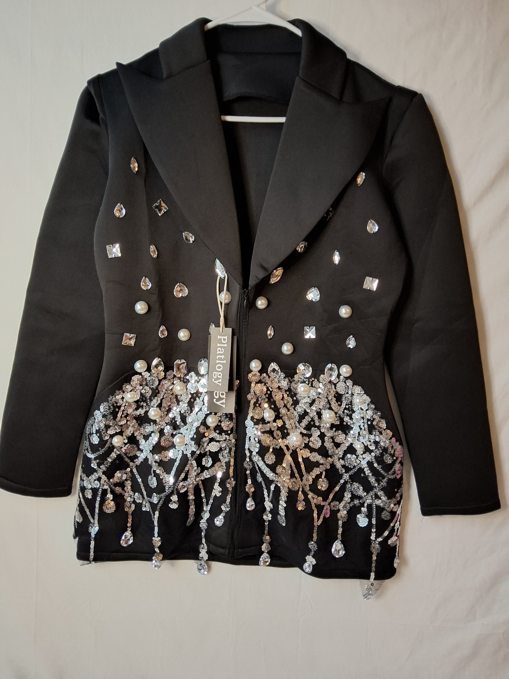 Black Embellished Women's Blazer Dress